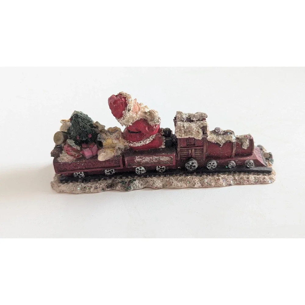 Vintage K's Collection Santa Claus Christmas Train Figurine Holiday Decor 6in